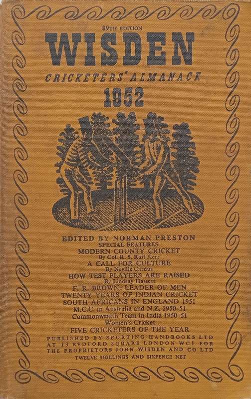 Wisden Cricketers Almanack 1952 (89th Edition) | Norman Preston (Ed.)