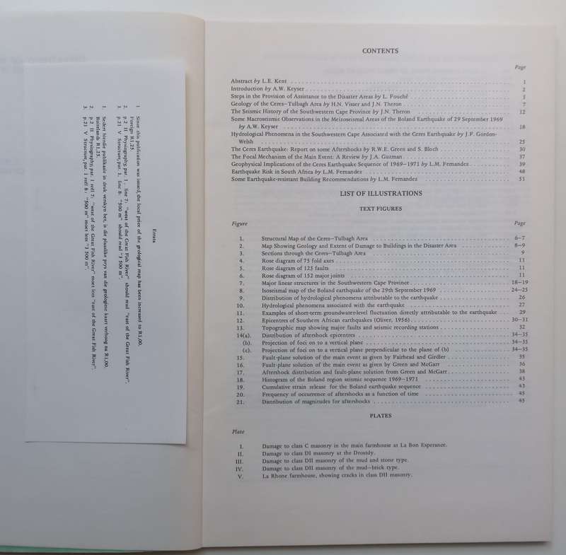 The Earthquake of 29 September 1969 in the Southwestern Cape Province, South Africa (Seismologica...