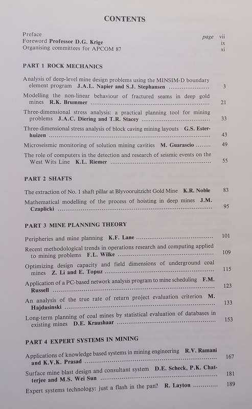 Apcom 87: Mining and Metallurgy (2 Vols.) | L. Wade, et al. (Eds.)