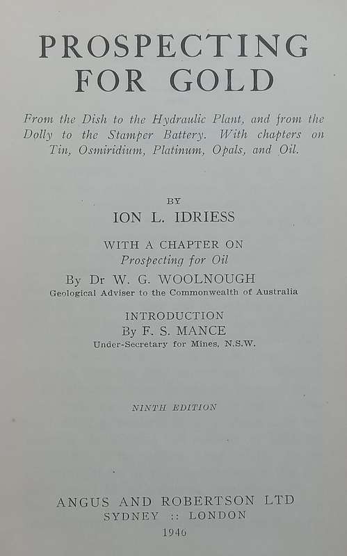 Prospecting for Gold (9th Edition, 1946) | Ion L. Idriess