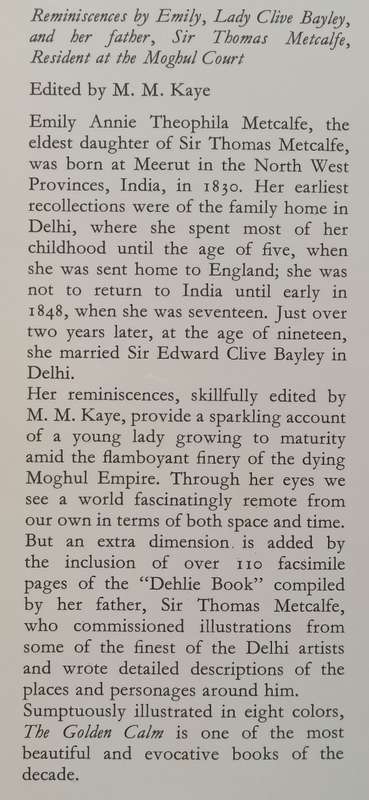 The Golden Calm: An English Ladys Life in Moghul Delhi | M. M. Kaye (Ed.)