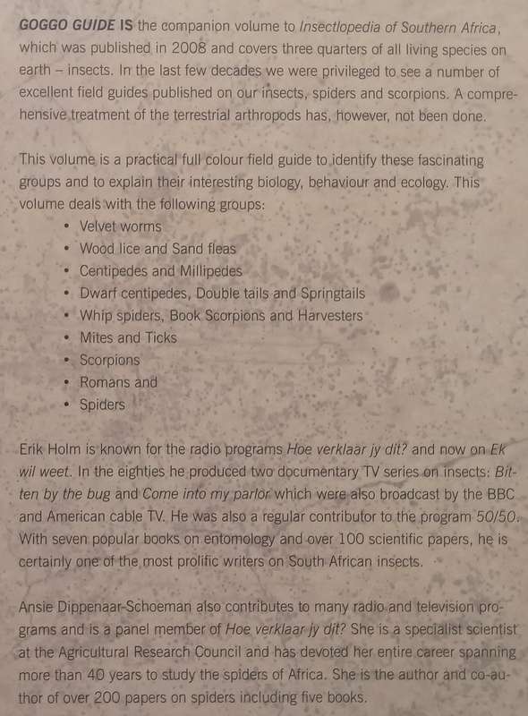 Goggo Guide: The Arthropods of Southern Africa | Erik Holm & Ansie Dippenaar-Schoeman