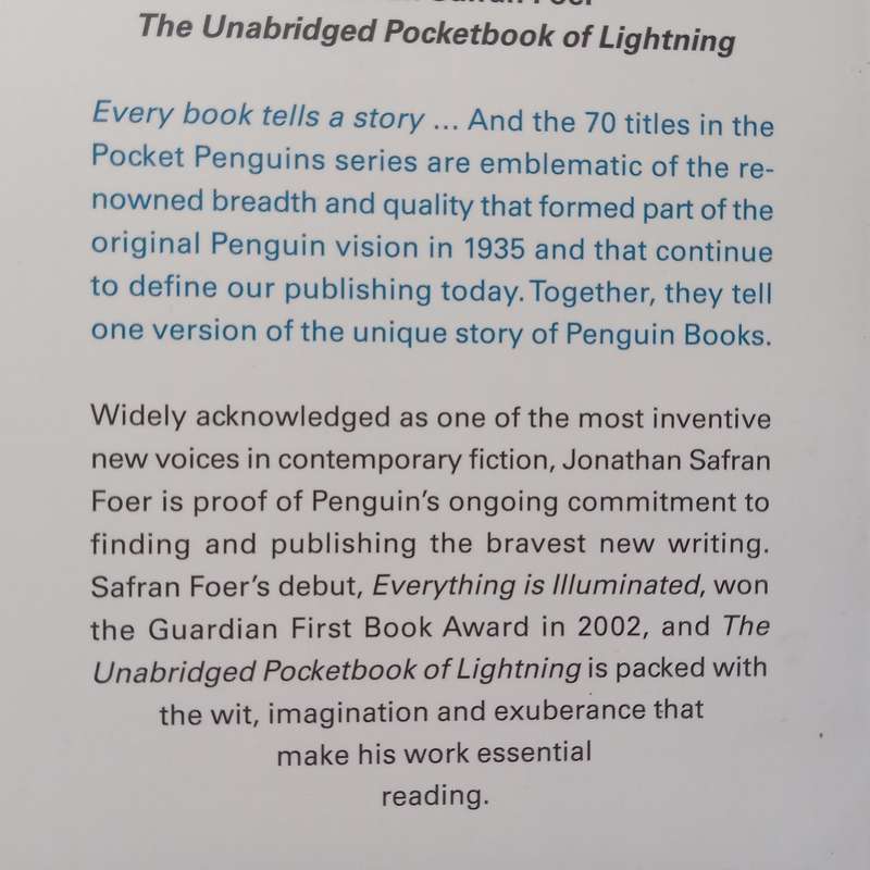 The Unabridged Pocket Book of Lightning | Jonathan Safran Foer