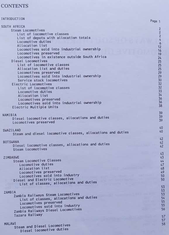 Railways of Southern Africa Locomotive Guide, 1991 Edition | J. N. Middleton