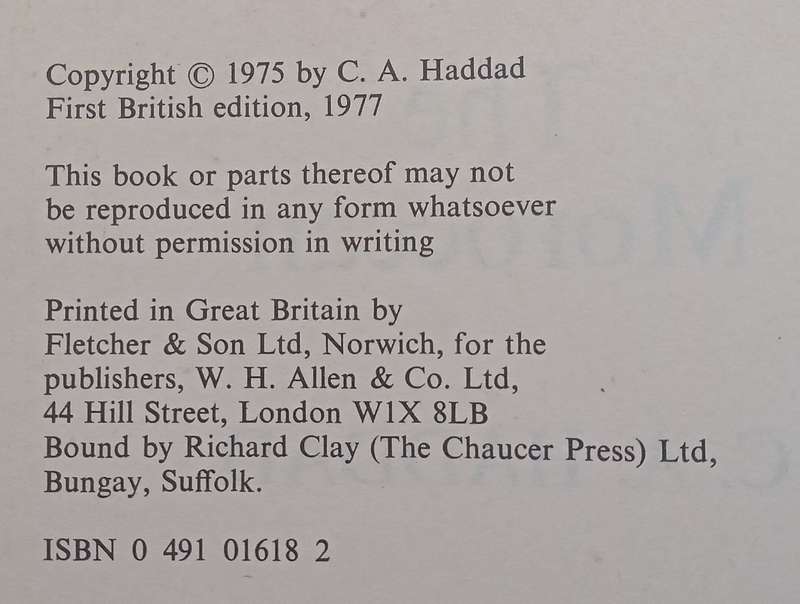 The Moroccan (First Edition, 1977) | C. A. Haddad