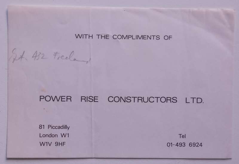 Power Rise (With Loosely Inserted Compliments Slip and Article)