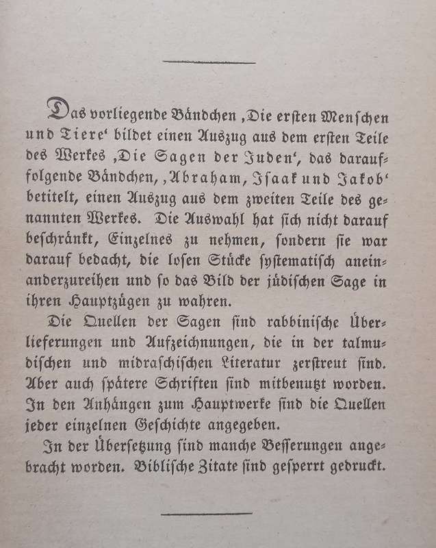 Die Ersten Menschen und Tiere: Auswahl aus den Sagen der Juden (Published 1917, German)