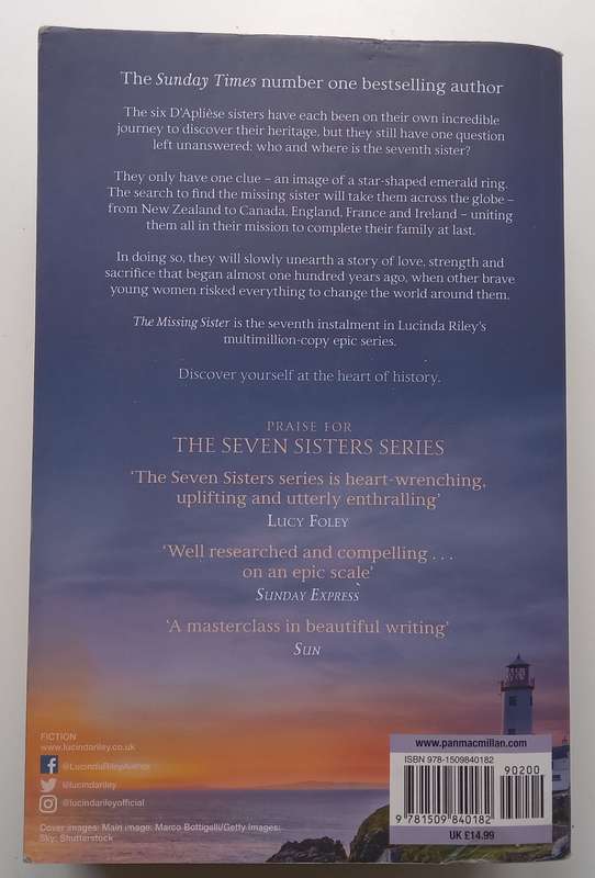 The Missing Sister (With Authors Signature on Slip Fixed to Half Title Page) | Lucinda Riley
