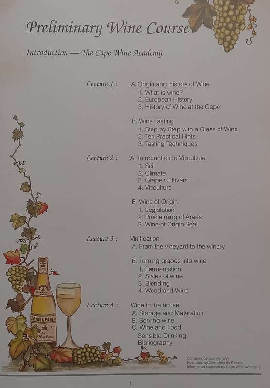 Preliminary Wine Course | Sue van Wyk
