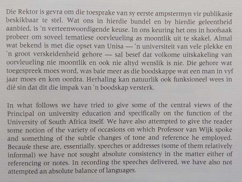 Die Rektor aan die Woord/The Principal Speaks (UNISA) | Theo van Wijk