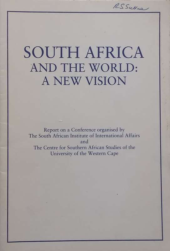 South Africa and the World: A New Vision (Copy of Raymond Suttner)