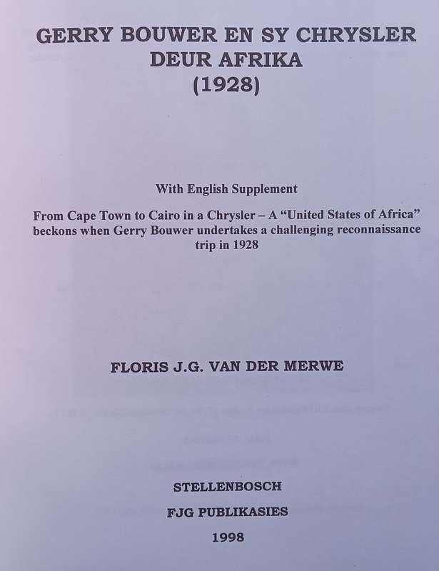 Gerry Bouwer and sy Chrysler deur Afrika (Afrikaans) | Floris van der Merwe