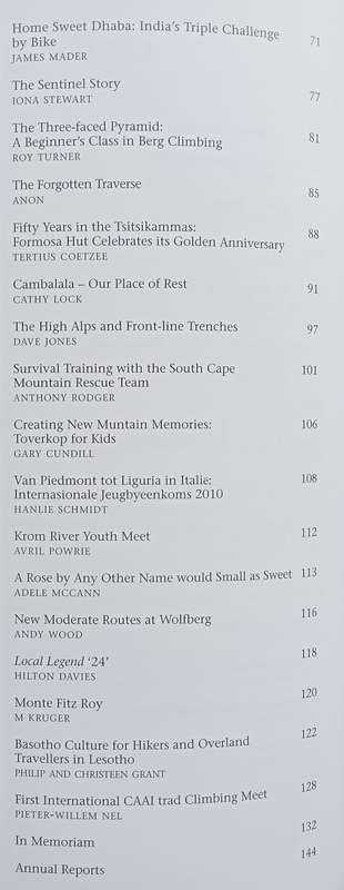 The Journal of the Mountain Club of South Africa (No. 113, 2010)