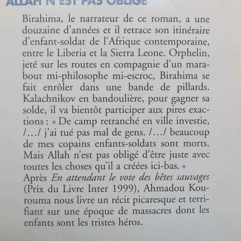 Allah Nest Pas Oblige (French) | Ahmadou Kourouma