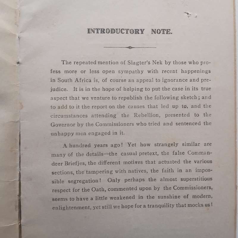 The Slagtersnek Rebellion, 1815: A Brief Sketch with the Report of the Judicial Commissioners | L...