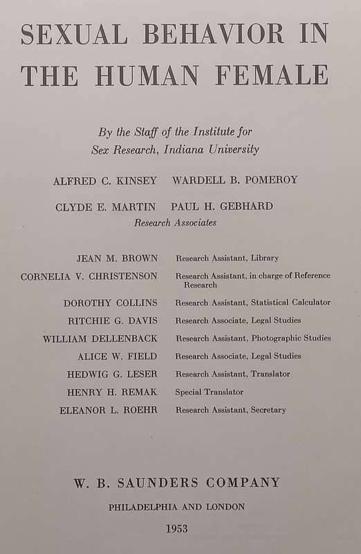Sexual Behaviour in the Human Female (First Edition, 1953) | Alfred C. Kinsey, et al.