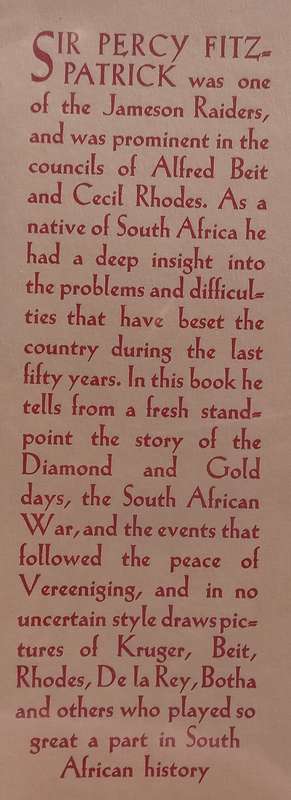 South African Memories (Scarce with Dust Jacket) | Sir Percy FitzPatrick
