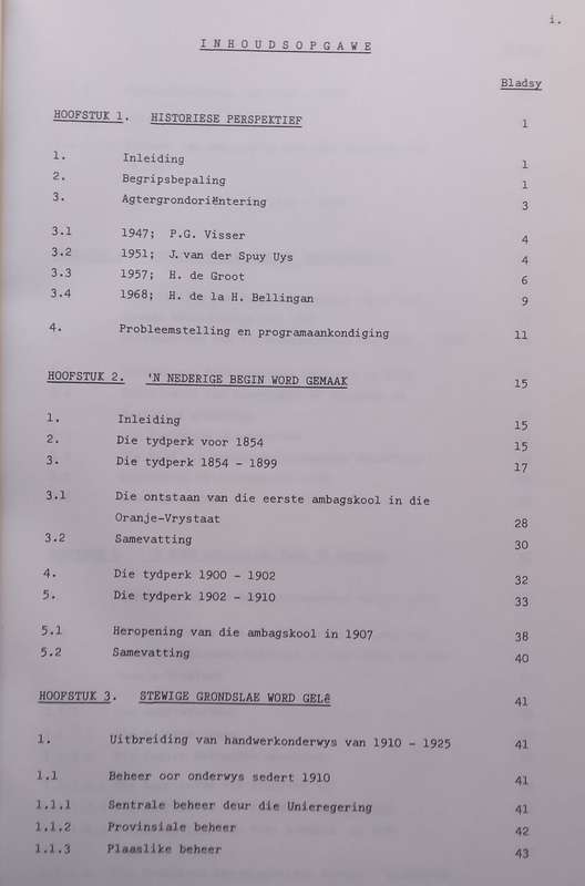 Handwerkonderwys in die Oranje-Vrystaat in Histories-Pedagogiese Perspektief Gesien (Inscribed by...