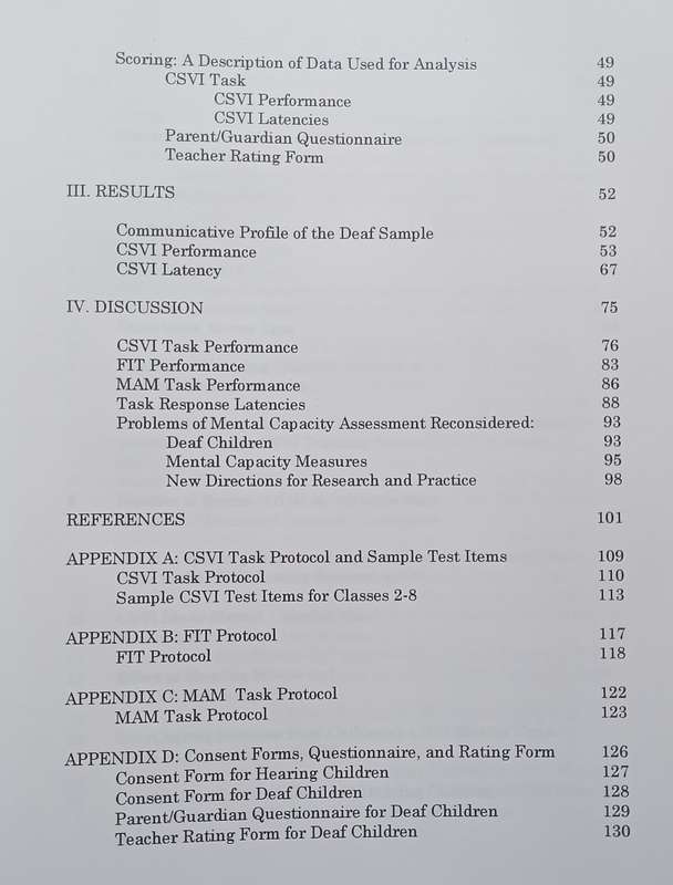 Problems of Mental Capacity Assessment: The Role of Component Skills in Deaf and Hearing Children...
