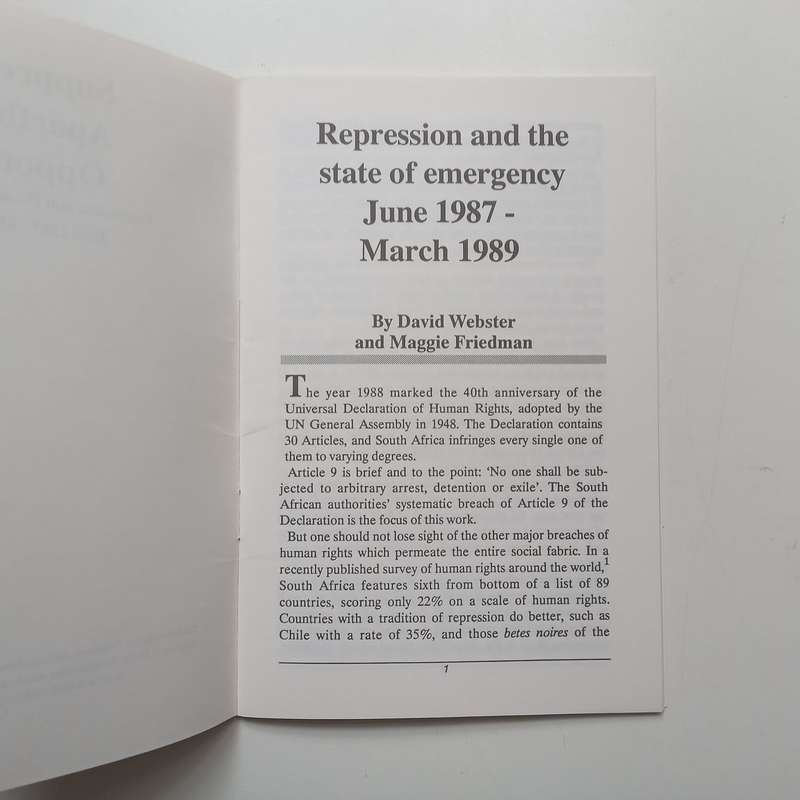 Suppressing Apartheids Opponents: The State of Emergency, June 1987 to March 1989 | David Webs...