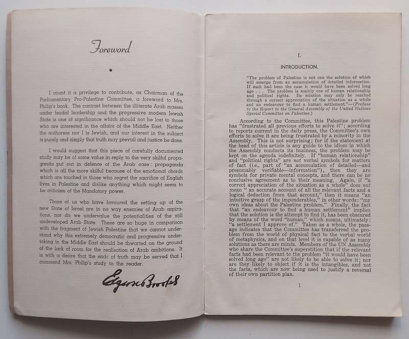 Politics in Palestine (Foreword by Edgar Brookes, Printed and Published in Johannesburg) | Thelma...