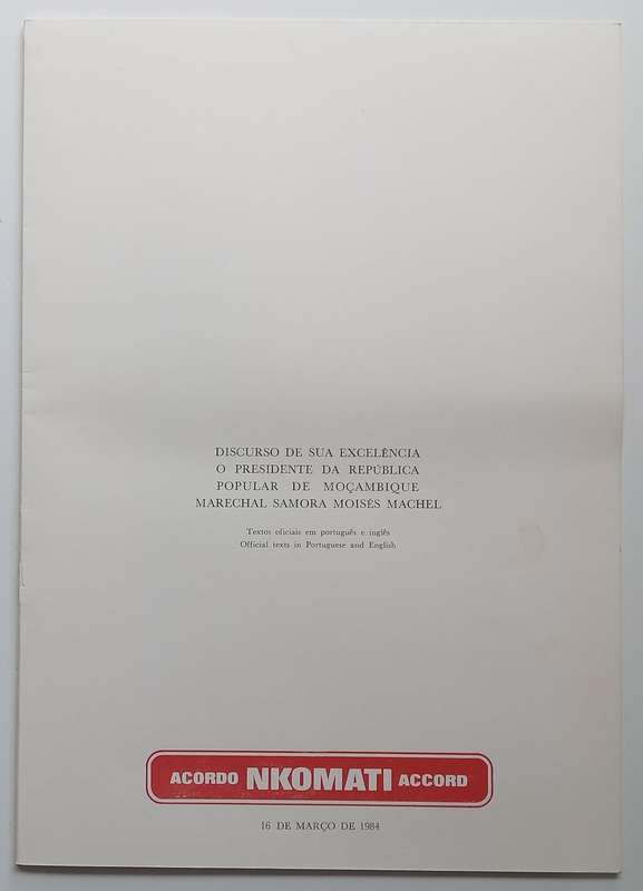 Programme: Signing of the Accord of Nkomati, 16 March 1984 (With Loosely Inserted Materials)