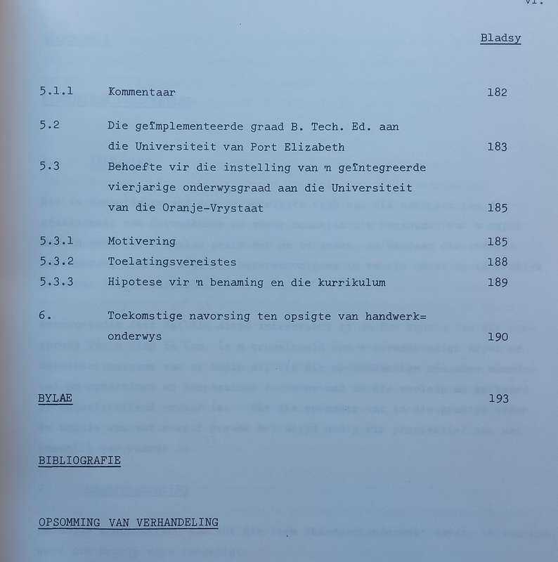 Handwerkonderwys in die Oranje-Vrystaat in Histories-Pedagogiese Perspektief Gesien (Inscribed by...