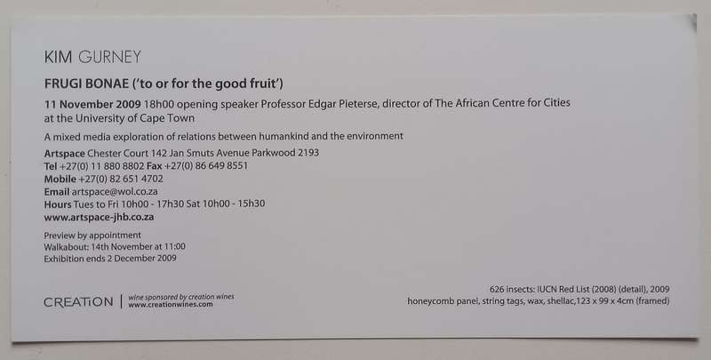 Kim Gurney: Frugi Bonae Invitation Card to a Mixed Media Presentation)