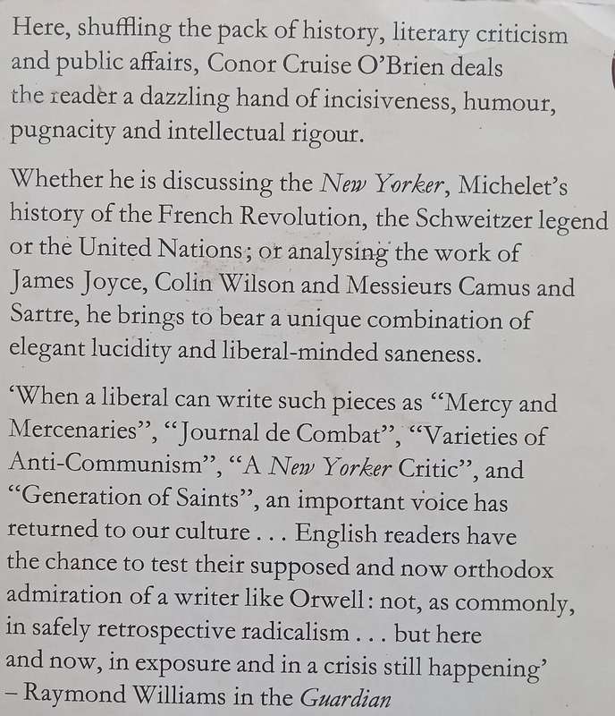 Writers and Politics: Essays and Criticism | Conor Cruise OBrien