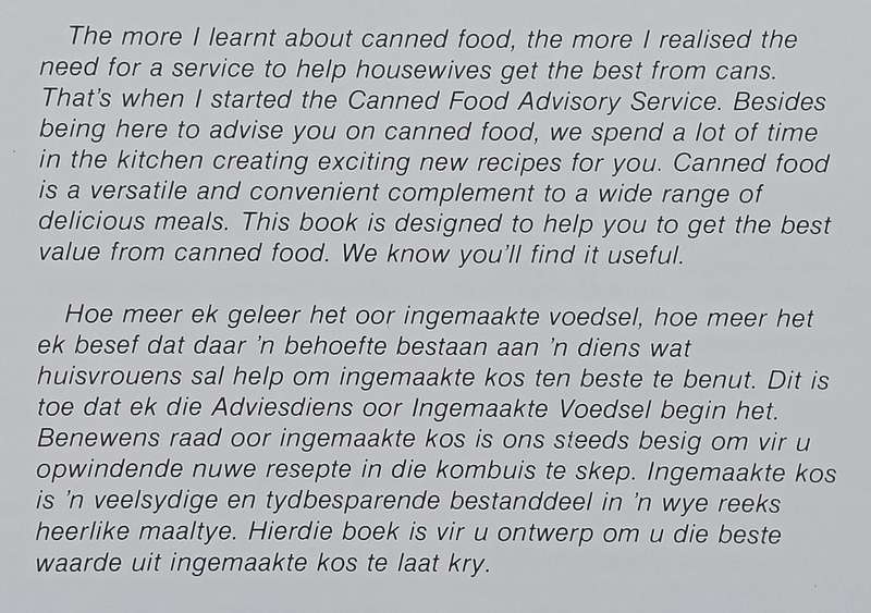 Canned Food Cookbook (Dual Language Afrikaans/English Edition)