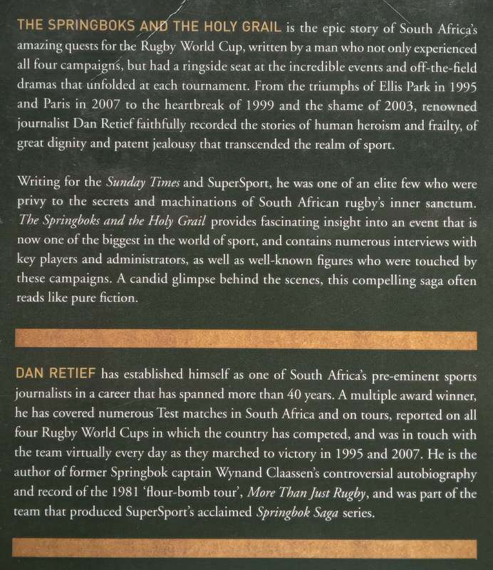 The Springboks and the Holy Grail (Inscribed by Author) | Dan Retief