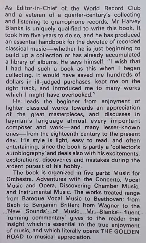 The Golden Road: A Record Collectors Guide to Music Appreciation | Harvey Blanks