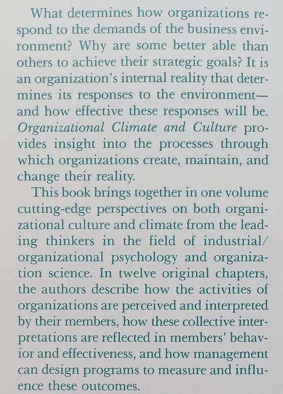 Organizational Climate and Culture | Benjamin Schneider (Ed.)