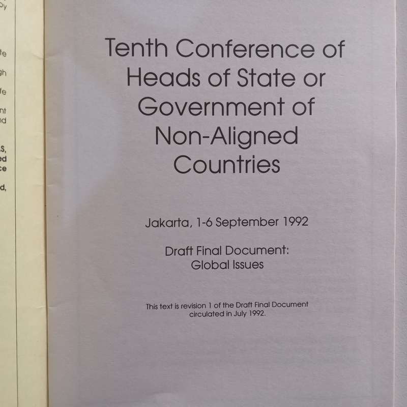Tenth Conference of Heads of State or Government of Non-Aligned Countries: Final Draft Document, ...
