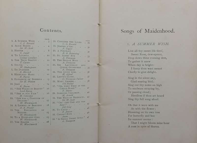A Cycle of Songs: Songs of Maidenhood