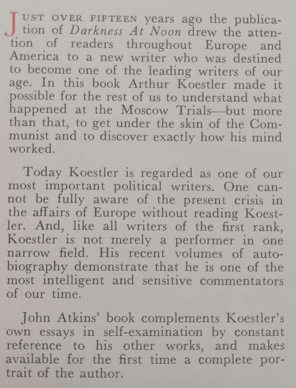 Arthur Koestler: A Literary and Biographical Study | John Atkins
