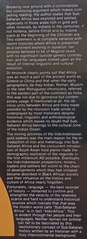 Indo-Africa: Towards a New Understanding of the History of Sub-Saharan Africa | Cyril A. Hromnik