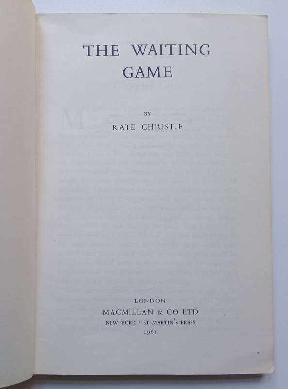 The Waiting Game (Proof Copy) | Kate Christie