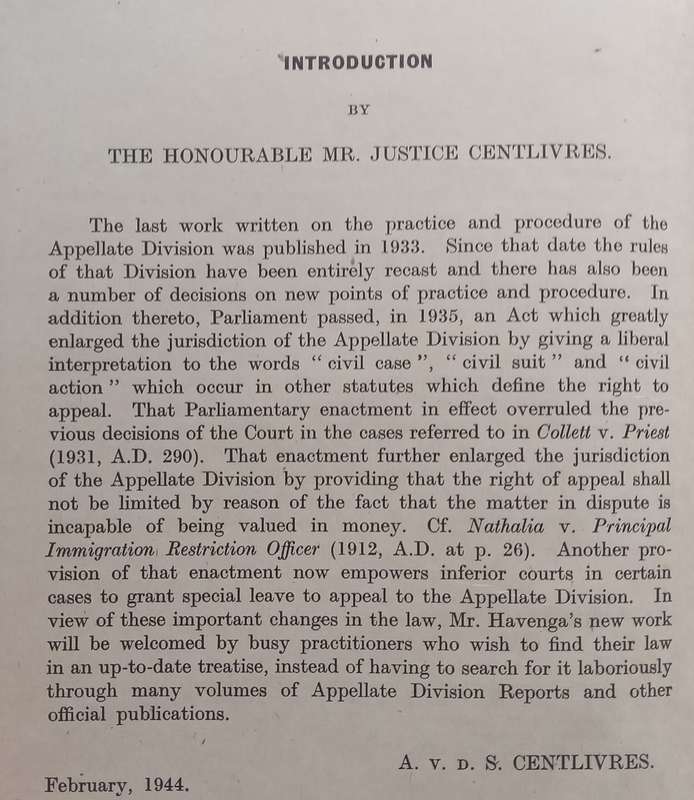 Practice and Procedure in the Appellate Division of the Supreme Court of South Africa (Published ...