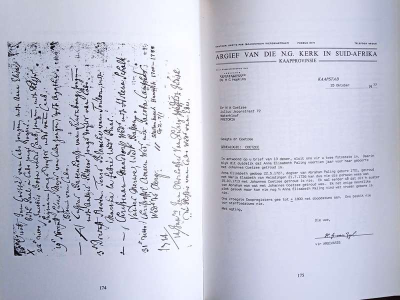 Die Stamouers Coetzee en Nageslagte. Herdenkingsuitgawe, 300 Jaar in Suid-Afrika (Signed by the a...