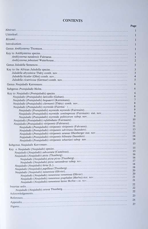 Revision of the Genera Amblysterna Thomson, Neojulodis Kerremans, and the African Species of Julo...