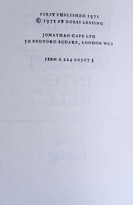 Briefing for a Descent into Hell (First Edition)| Doris Lessing