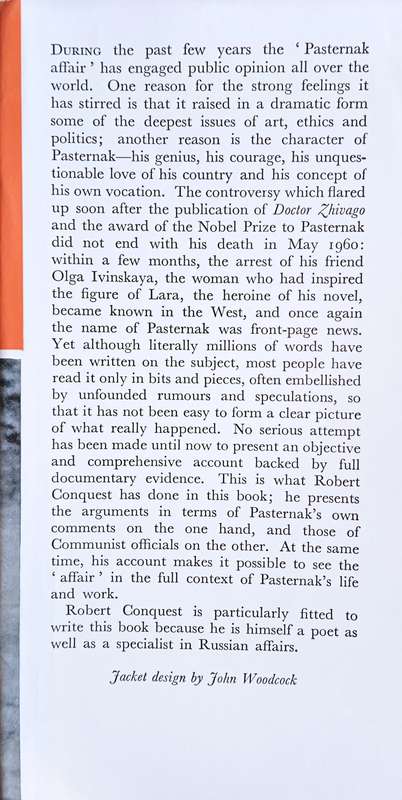 Courage of Genius. The Pasternak Affair: A Documentary Report on its Literary and Political Signi...
