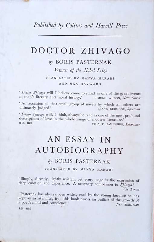Courage of Genius. The Pasternak Affair: A Documentary Report on its Literary and Political Signi...
