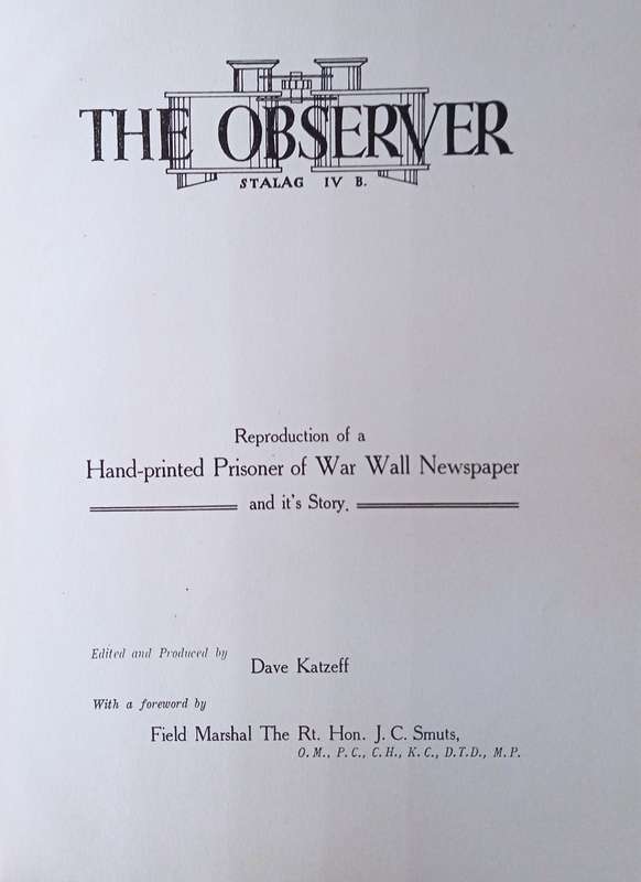 The Observer. Stalag IV B: Reproduction of a Hand-Printed Prisoner of War Wall Newspaper | David ...