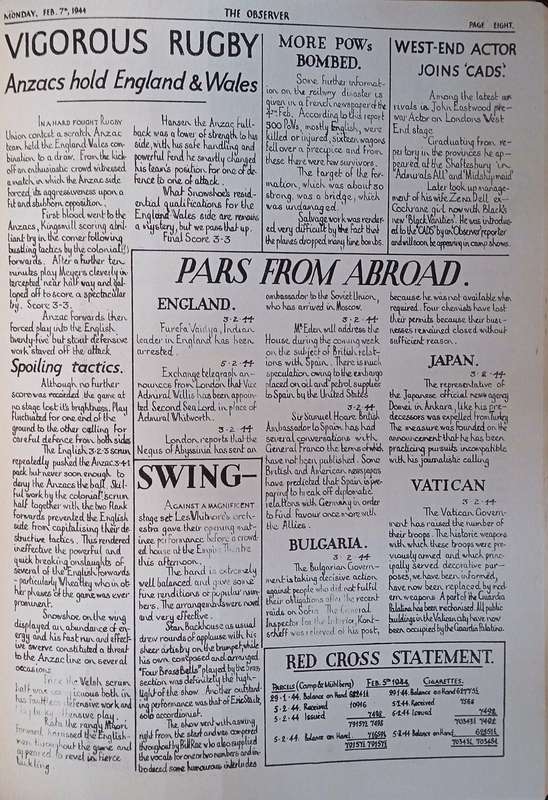 The Observer. Stalag IV B: Reproduction of a Hand-Printed Prisoner of War Wall Newspaper | David ...
