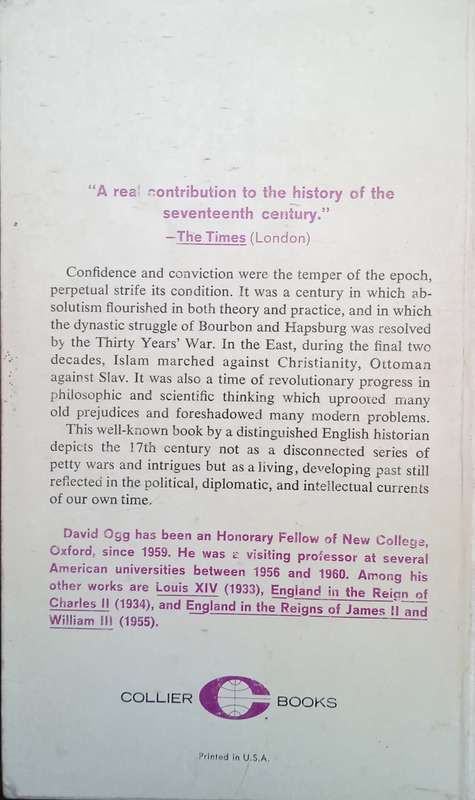 Europe in the Seventeenth Century | David Ogg