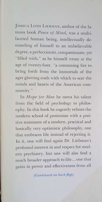 Hope  for Man: An Optimistic Philosophy and Guide to Self-Fulfillment | Joshua Loth Liebman