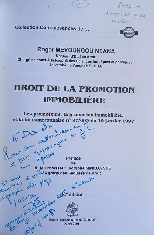 Droit De La Promotion Immobiliere | Roger Mevoungou Nsana