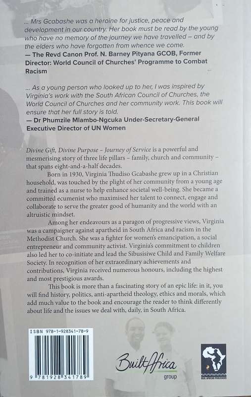 Divine Gift Divine Purpose, Journey of Service: The Life Story of Virginia Thudiso Gcabashe (Insc...